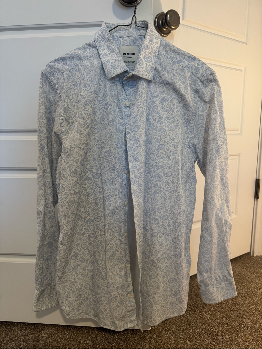 Ben Sherman Light Blue Paisley Long-Sleeve Button-Up Shirt